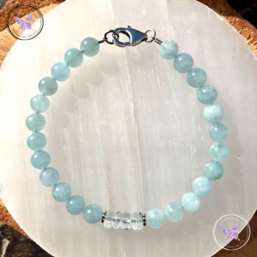 Aquamarine Bead Bracelet